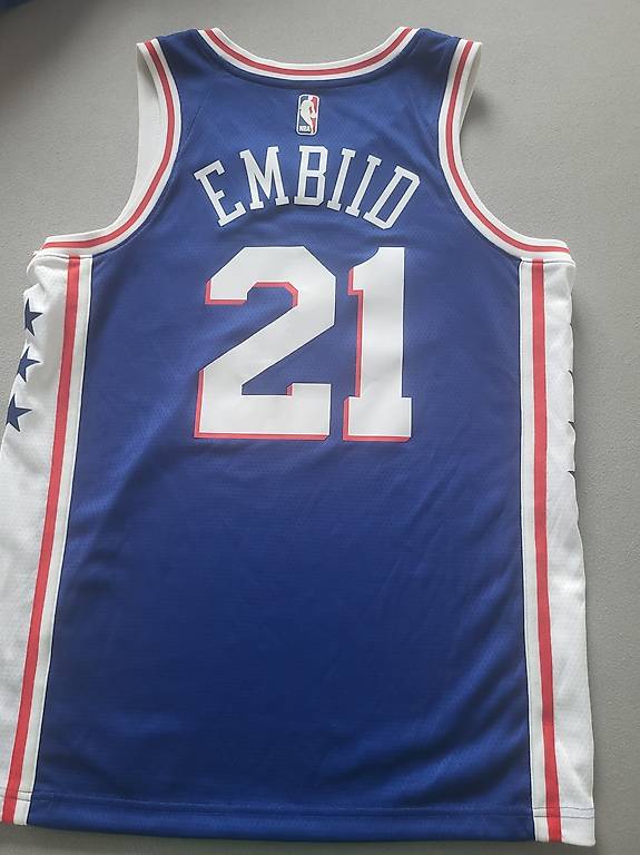 White Maillot Embiid Maillot NBA Philadelphia Sixers Embiid Canton