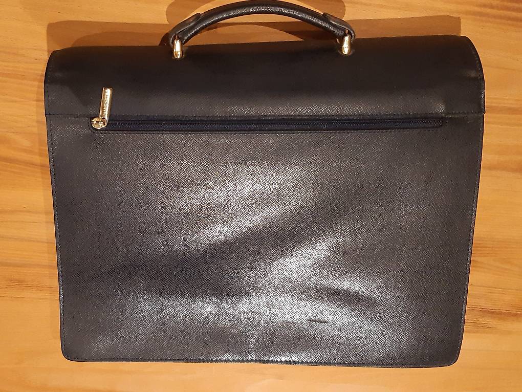 Serviette Porte-documents En Cuir Vintage CHIC – Années 40/50 – Noir – Pour Homme – Occasion