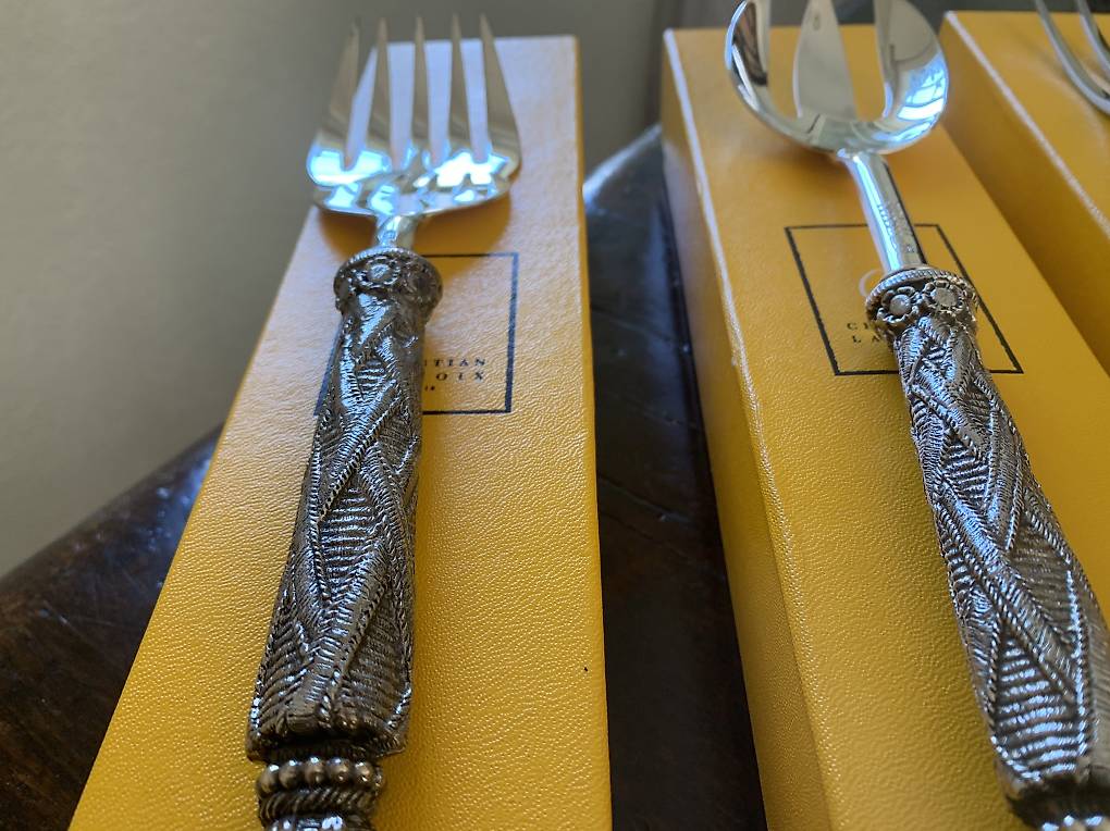 COUVERT 3 PIECES PERLES metal argente - Christofle