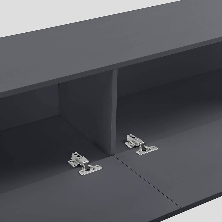 Zwevend kastje Evaton 140x33x30 cm lichtgrijs hoogglans | premiumXL