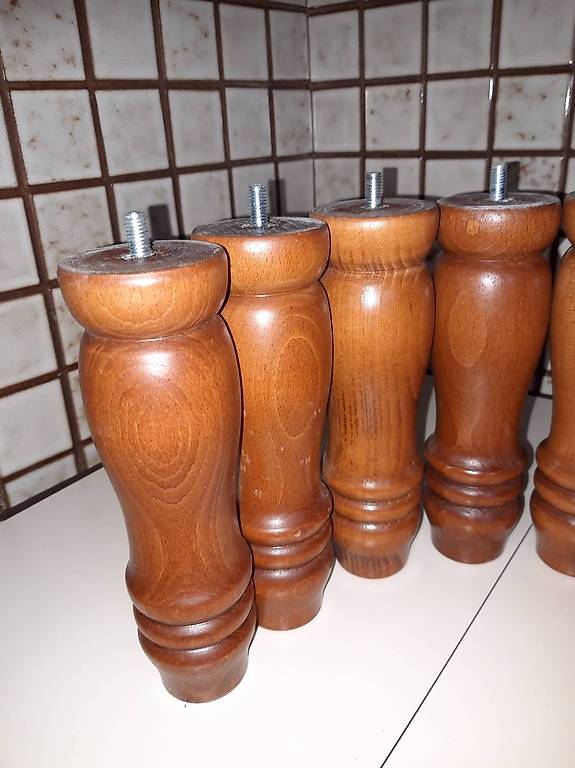 Lot De 8 Pieds De Lit/meuble En Bois Blanc - Hauteur 19.5cm, Occasion