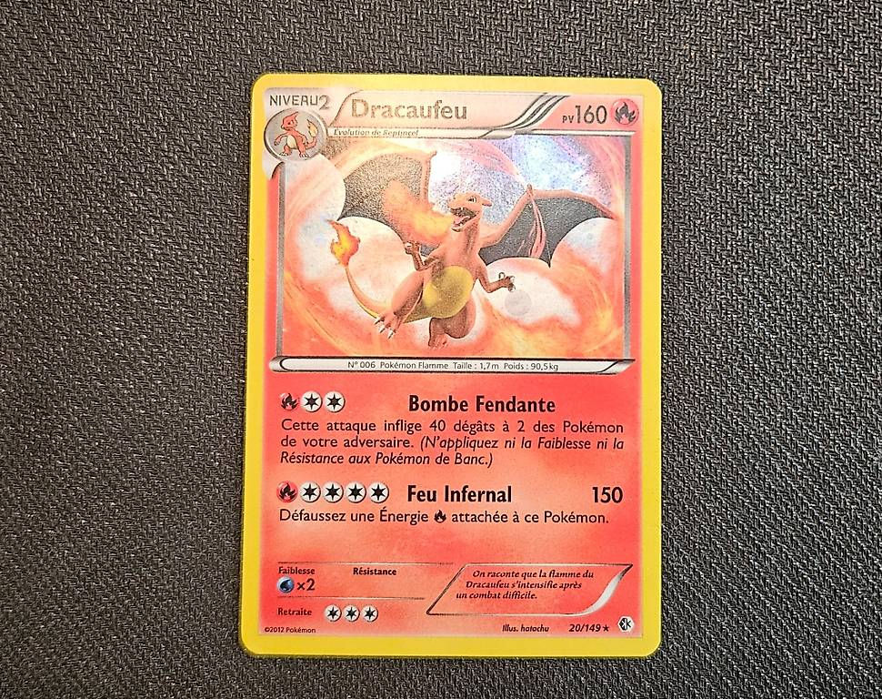 Carte Pokémon Dracaufeu 6/108 Reverse - Gardiens Du Pouvoir, Française, état Abîmé