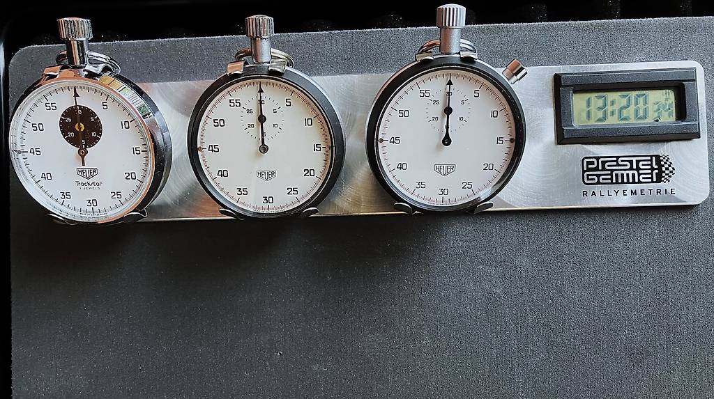 3x Vintage Heuer Stoppuhr Flyback Prestel Roadbook Rallye im