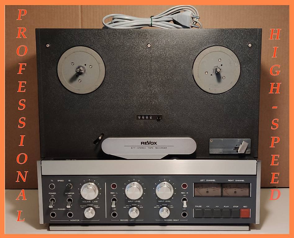 Magnétophone à Bandes Revox B77 - Révisé - Son Stéréo - Noir