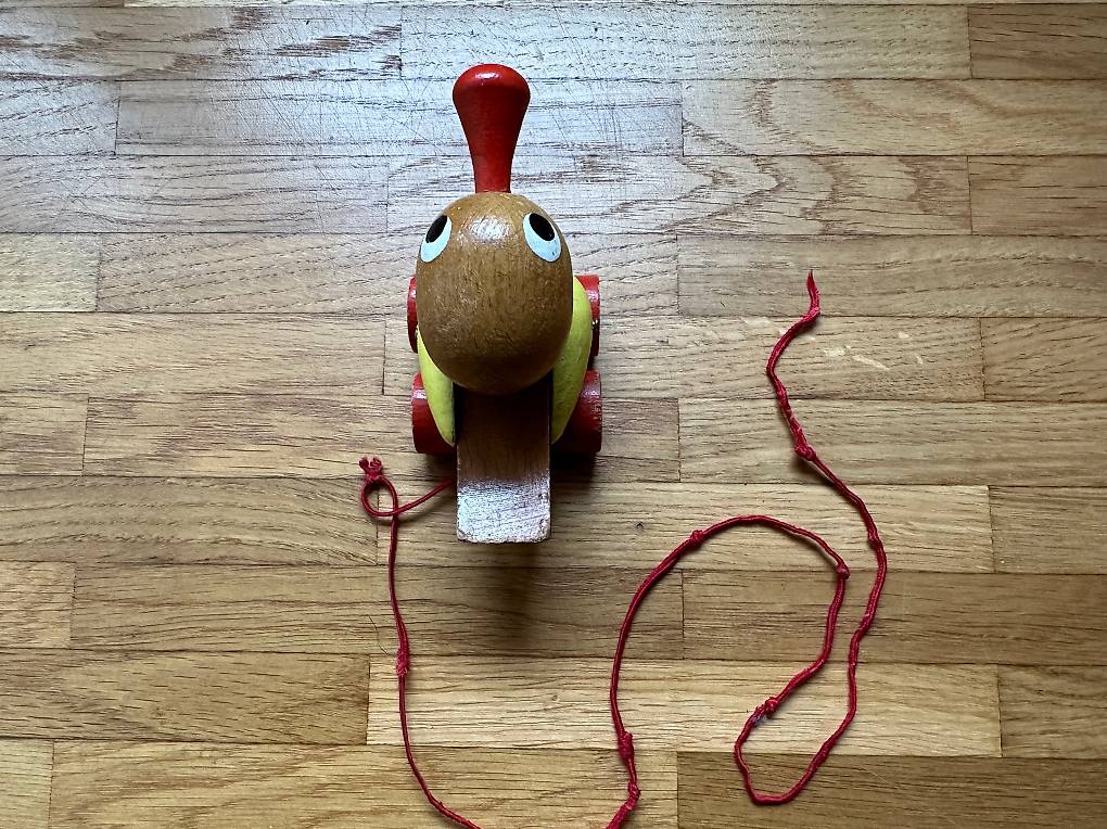 Jouet à Tirer En Bois – Canard Et Poule – Années 1960 – France