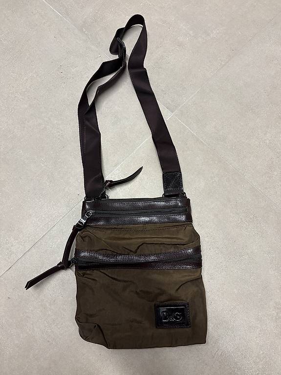 Sac Messenger Dolce & Gabbana Homme - Toile Et Cuir Marron Avec Logo DG - Taille Moyenne - Fabriqué En Italie - Neuf Avec Étiquettes