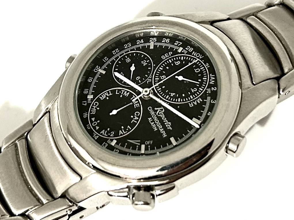 Montre ALFEX Suisse édition Limitée 89 - Chronographe - Boîtier Acier Noir 37mm - Vintage Fonctionnel