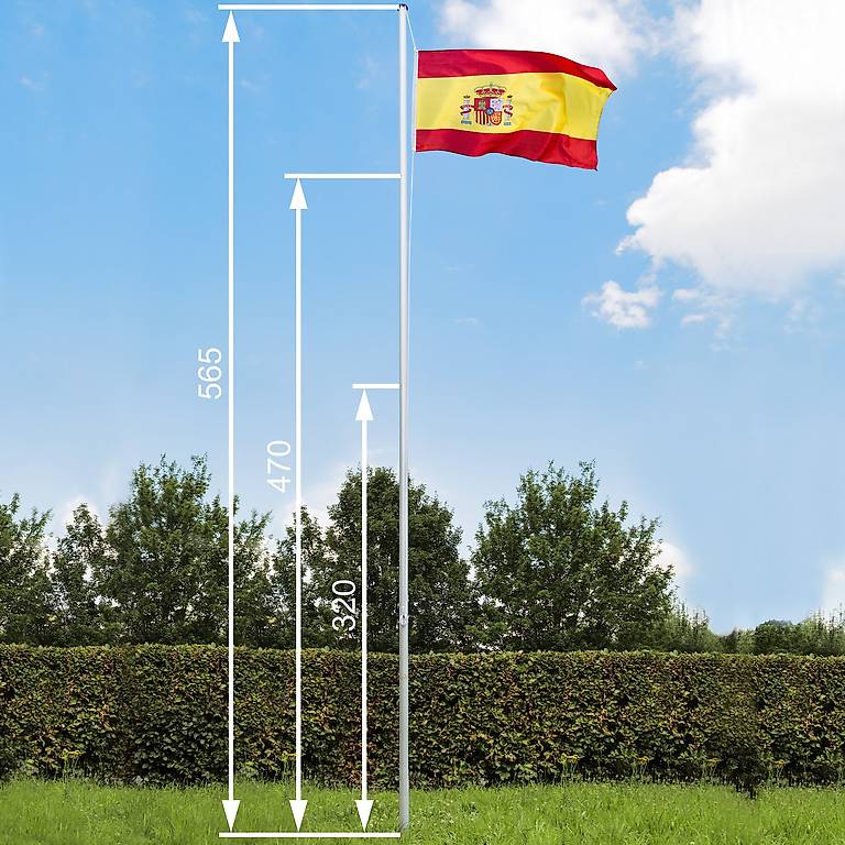 Mât De Drapeau 6.5m Réglable Pour Réglage En Hauteur - Mât, Aluminium Drapeau Allemand Porte Drapeau 93679807