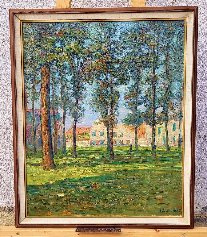 Tableau huile sur toile années 30 signé LD Bouchet Canton Vaud