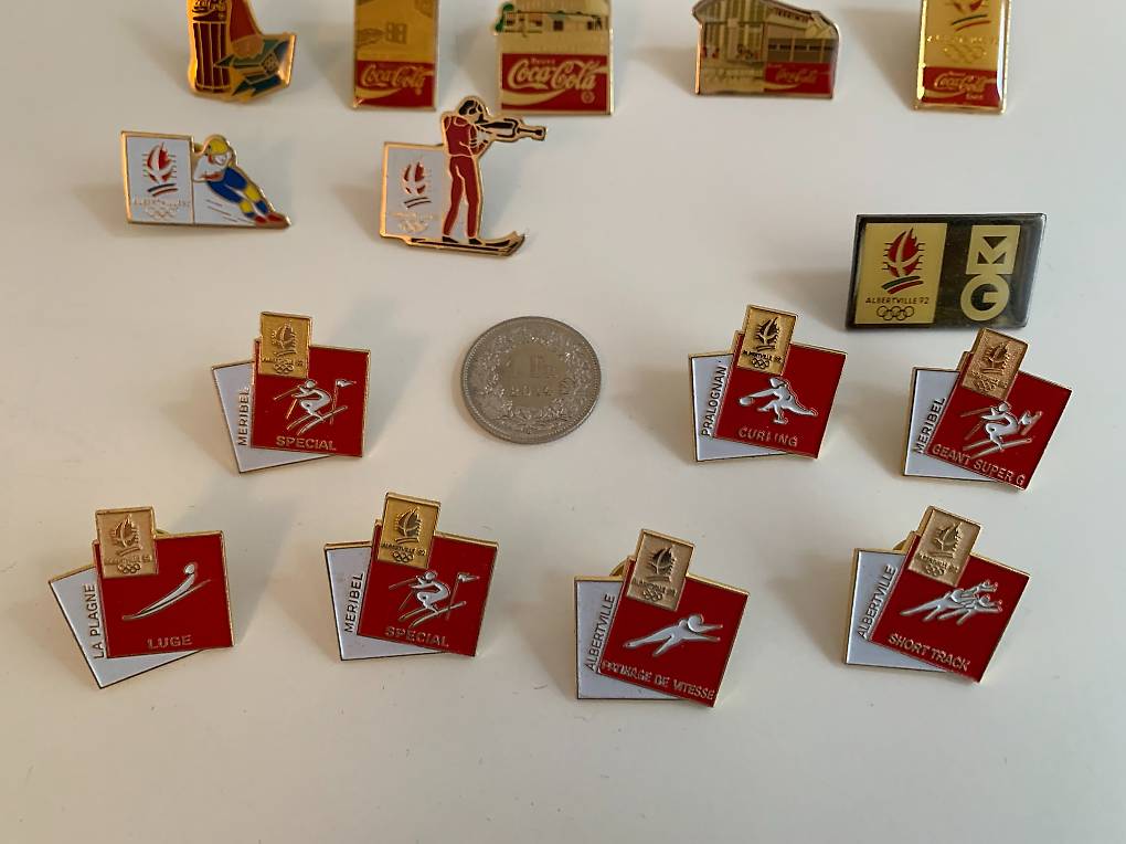 PIN JEUX OLYMPIQUES 1992 Albertville Coca-Cola Logo Olympics EUR 4,50