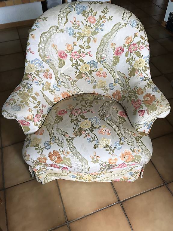 Lot De 2 Petits Fauteuils Vintage - Rouge Et Violet - 75x60 Cm