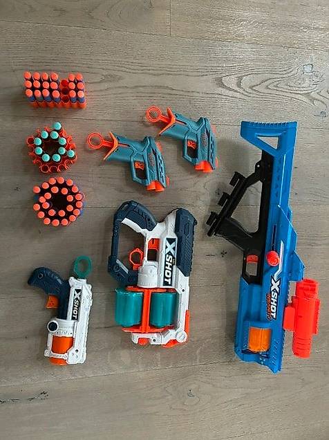 Lot De Pistolets Et Fusils Nerfs D’occasion Pour Enfants – Sans Emballage