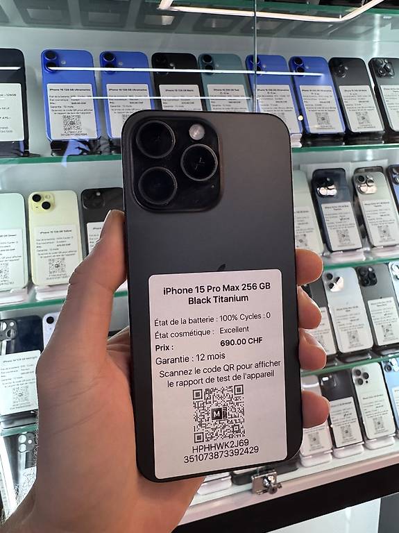 iPhone 15 Pro Max 256GB - Batterie neuve - Garanti 1an Canton Vaud