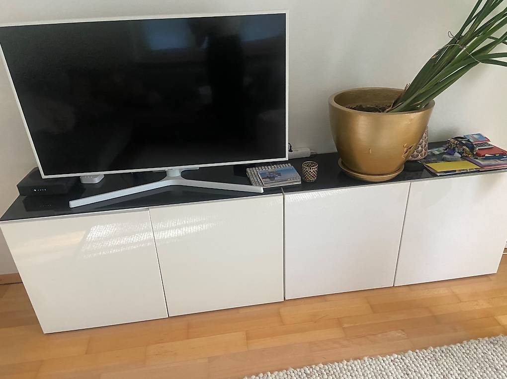 IKEA BESTÅ TV-Möbel / Sideboard weiss Hochglanz Canton Saint-Gall