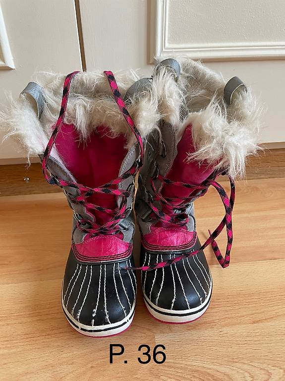 Fudaolee Bottes De Neige Enfants Chaud Bottines Fille D'hiver Chaussures Antidérapant Fourrure Doublé Bottes Bébé PU Boots Brun EU 22=CN 23