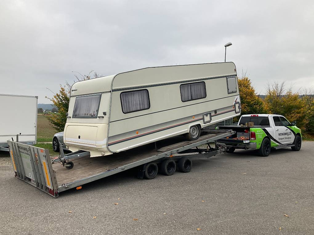 Transport Bauwagen on sale Wohnwagen Entsorgung