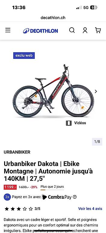 Ebikes Vtt Electrique Dakota Vélo électrique Dakota Canton Valais