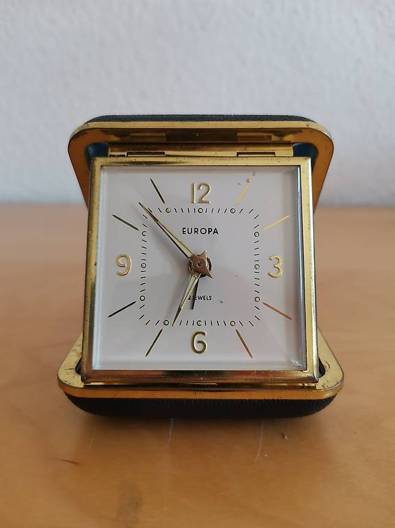 Réveil JaegerLeCoultre Art déco de voyage de 2 jours - Réveil mécanique vintage des années 1940, réveil composé suisse rare - France