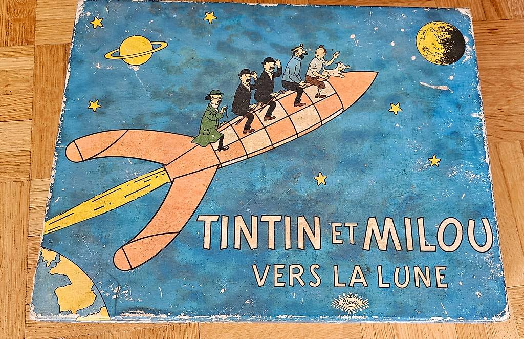 Jeu De Société Vintage Tintin Et Milou Vers La LUNE - Jeux Noël Montbrison Complet