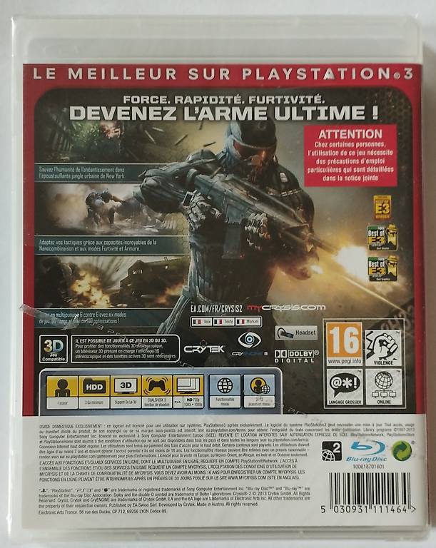 Jeux Ps3 Mass effect 3 sous blister - Jeux vidéo