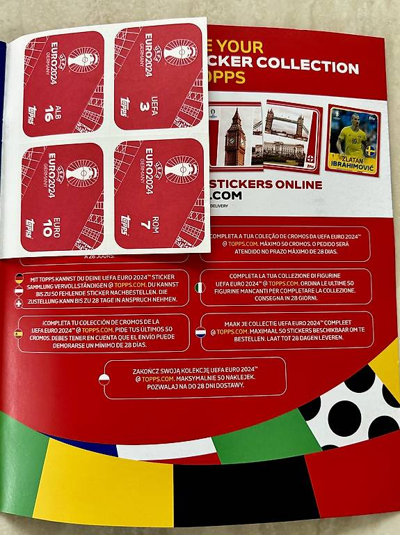TOPPS UEFA EURO EM 2024 Germany Sticker Album Leer 6 Stickers EUR 1,75 - DE