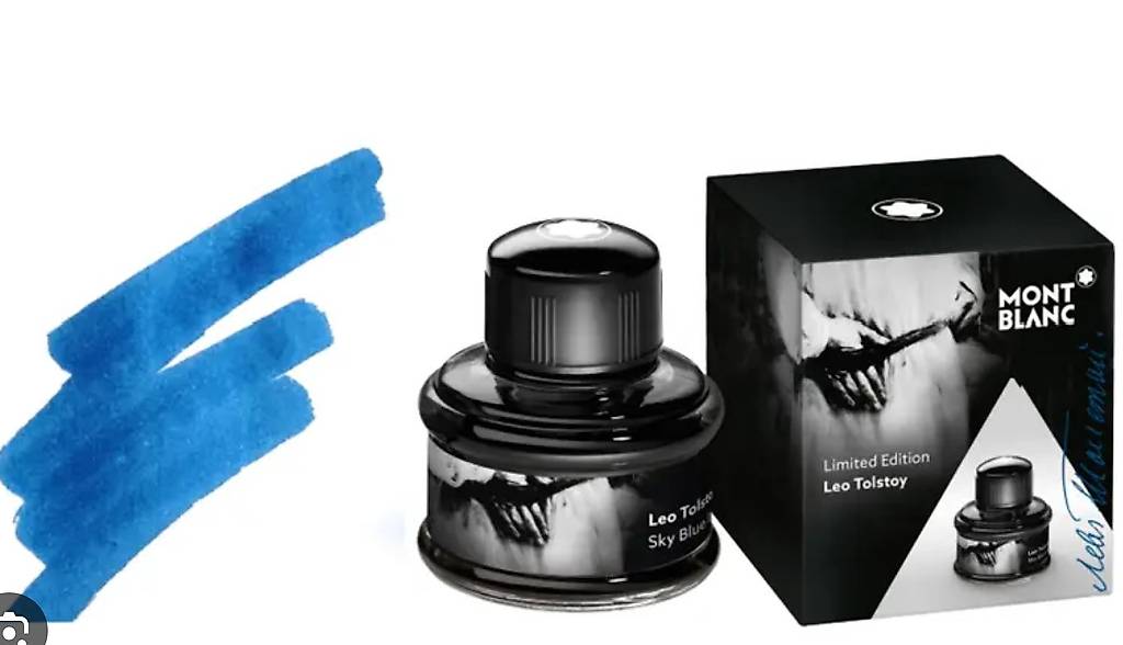 Montblanc Writers Leo Tolstoy Tintenfass 35 ml Ink Sky Blue Canton