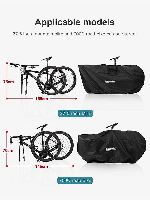 Sac De Transport Vélo Rhinowalk - Étanche & Pliable - Pour Vélos 14-20 Pouces - Idéal Métro & Voyage