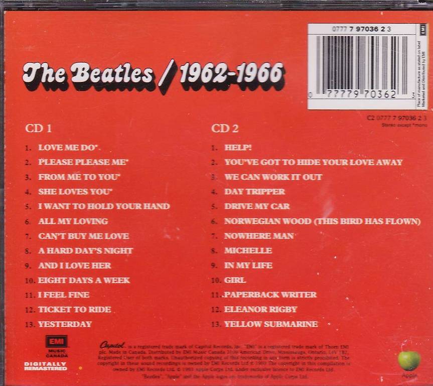 THE BEATLES 1962 - 1966 (2 CD Box, rotes Album) im Kanton Zürich
