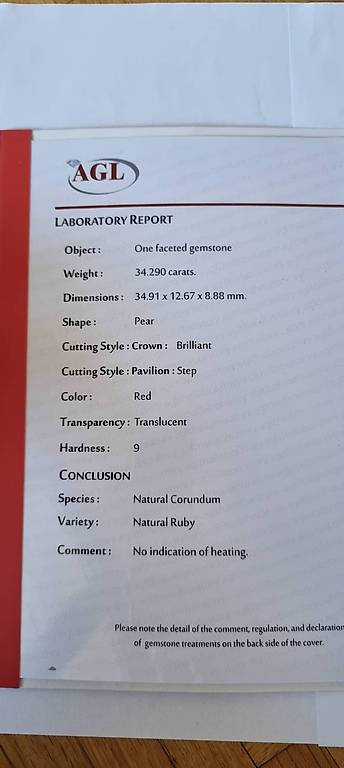 Rubis Naturel Non Chauffé 8.53 Carats - Certificat AGR Inclus - Provenance Afrique