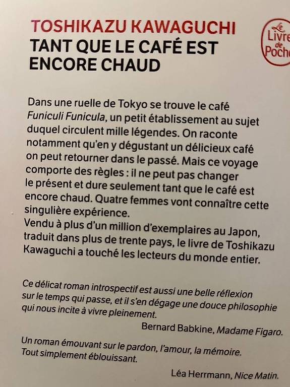 Tant Que Le Caf Est Encore Chaud De Toshikazu Kawaguchi Canton Vaud