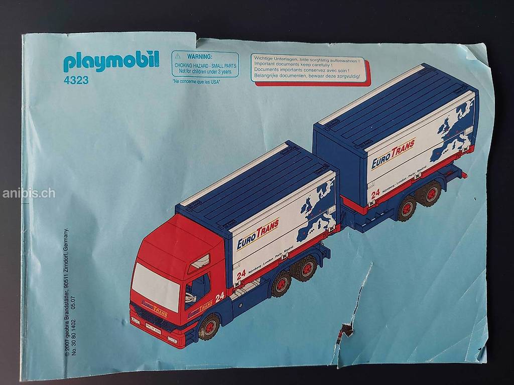 Camion Playmobil avec remorque - 4323