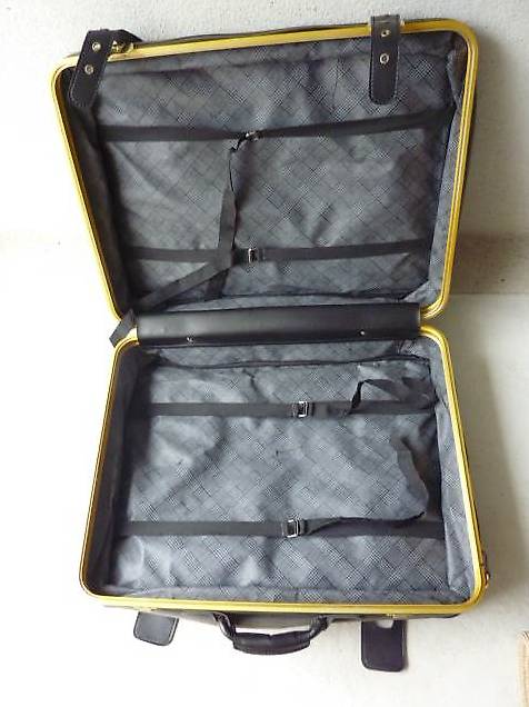 ancienne valise rétro vintage Cuir Marron H 15 L 58 l 39 cm #59