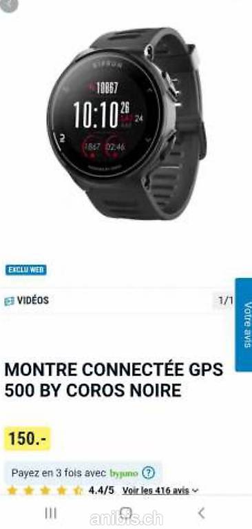 MONTRE CONNECTÉE GPS 500 BY COROS NOIRE