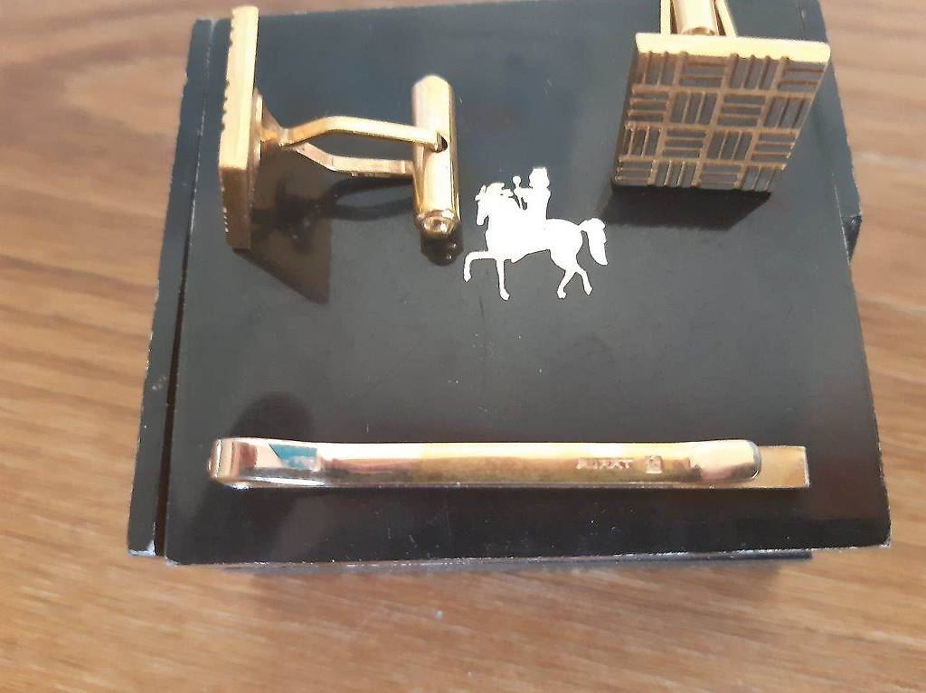 Boutons De Manchette Vintage Marque MURAT Avec Pince à Cravate - Plaqué Or - Occasion