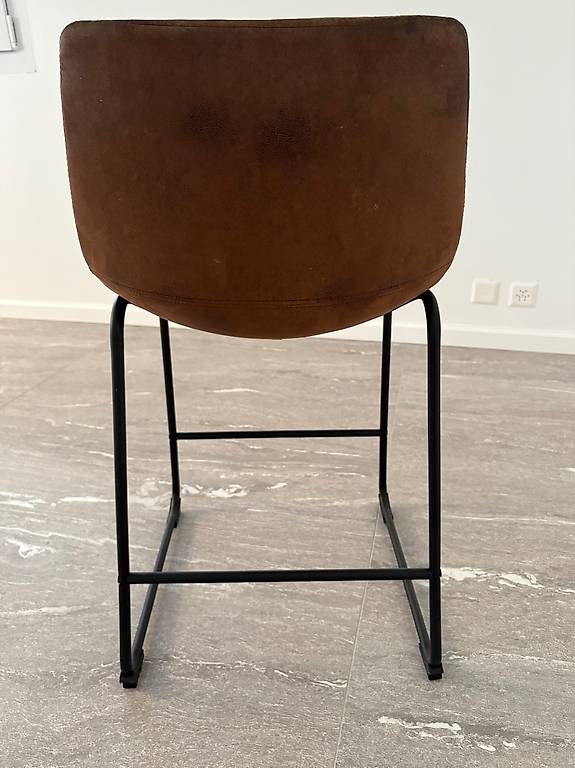 Lot De 4 Chaises De Salle à Manger En Bois – Assise Noir Et Blanc, Refaites à Neuf (hauteur 90 Cm)