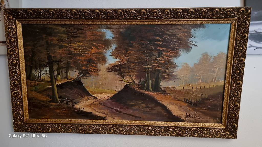 Un joli ancien tableau huile sur toile signée Canton Vaud anibis ch