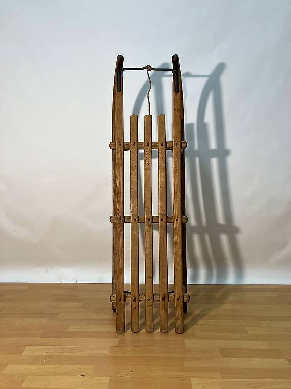 Ancienne Luge Davos En Bois, Pour La Déco Ou Glisse Vintage !