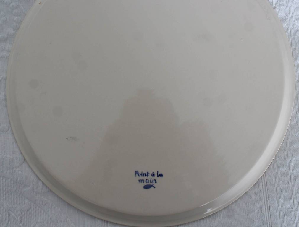 Plat En Porcelaine De Nyon (Suisse) - Décoré à La Main - Ø 30 Cm - Très Bon état