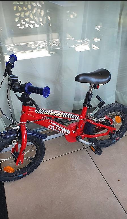 Vélo Enfant 14 Pouces Begoniape - 3-5 Ans - Avec Roues Stabilisatrices Et Panier - Bleu