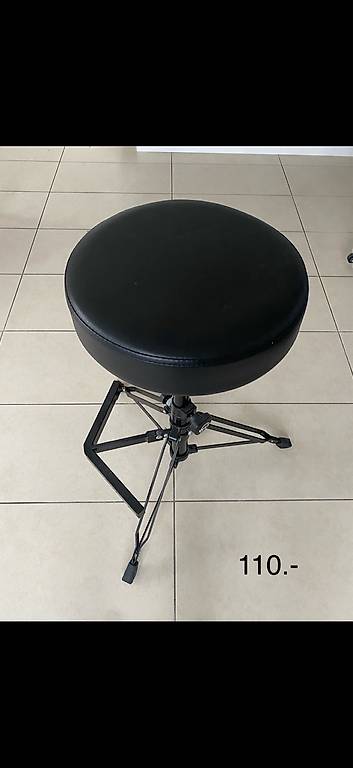 Tabouret De Batterie Réglable En Hauteur 45-60cm Avec Dossier - Siège Rotatif 360°, Charge 120kg - Noir