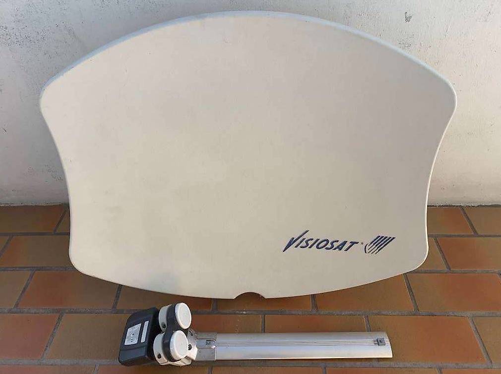 Parabole Satellite Plate Visiosat 140907 Parabole En Fibre Diamètre 65 Mm Blanc Antenne Satellite