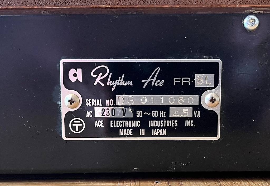 Ace Fr Ace Tone Rhythm Ace FR-8L (Roland TR77) 1972 Mod sync Canton Berne ...