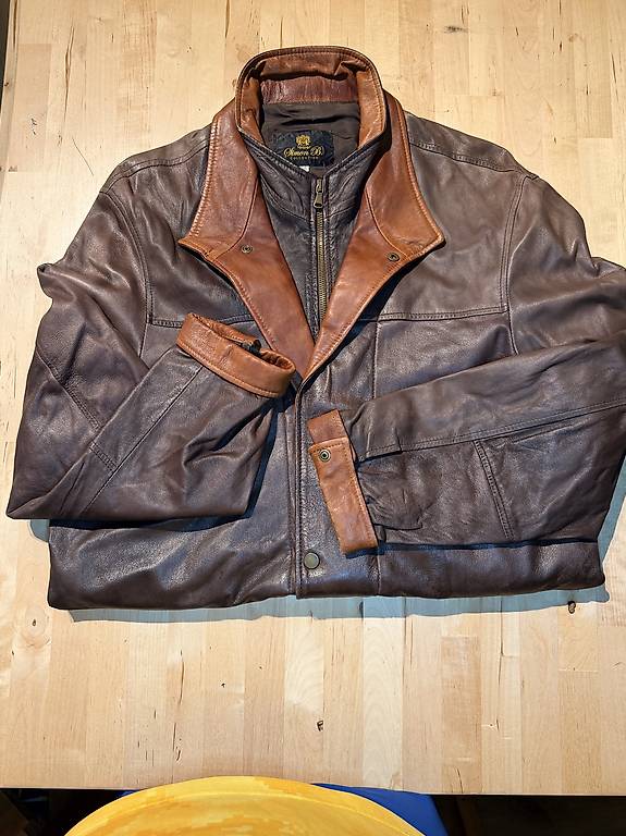 Veste En Cuir Marlboro Classics Taille XL - Noir - Occasion Très Bon état