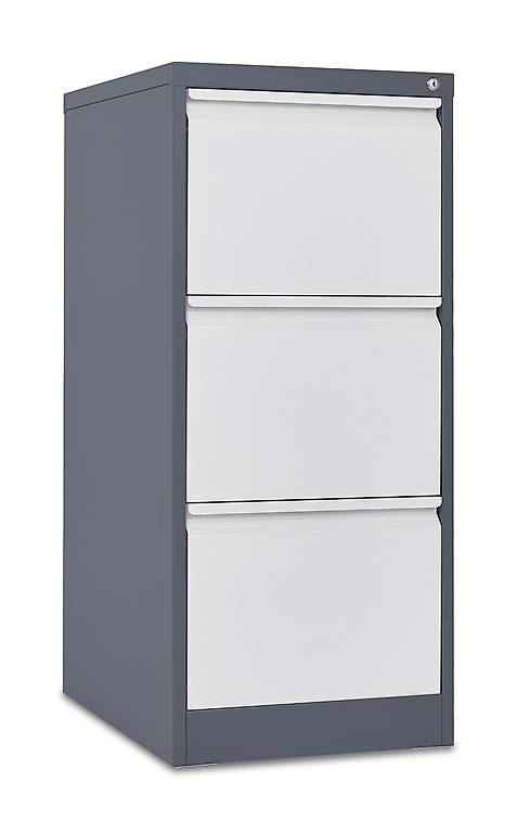 Armoire De Bureau Portes à Rideaux 3 étagères (gris Clair