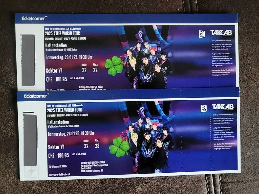 Sale Ateez Konzerttickets