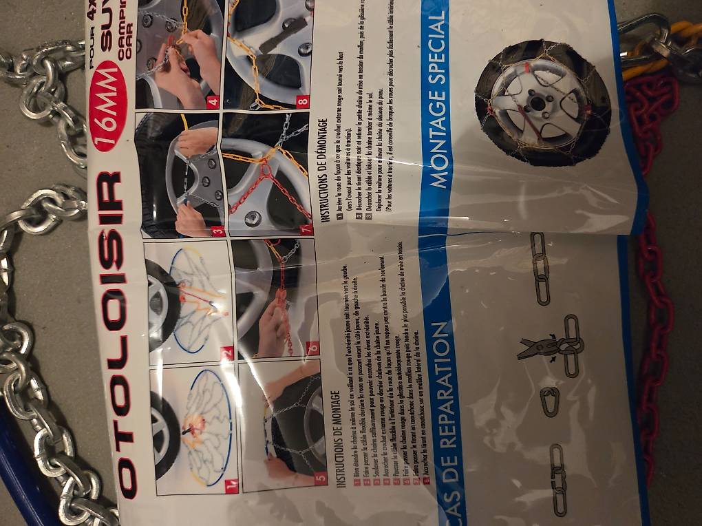 Chaînes à Neige 265/60 R18 - Paire, Mailles 12mm, Acier Galvanisé, Auto-tension - Pour Pneus Larges Et ABS