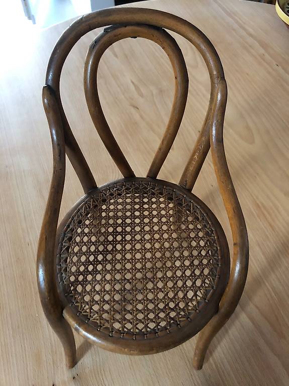 Petite Chaise De Poupée Ancienne En Métal - Sans Assise, Pour Collection