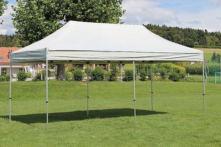 Tente Pliante 3x6 M - Bâche 700N, 2 Côtés Fenêtres - Barnum Chapiteau Tonnelle Vert - Montage Rapide, Haubans Inclus