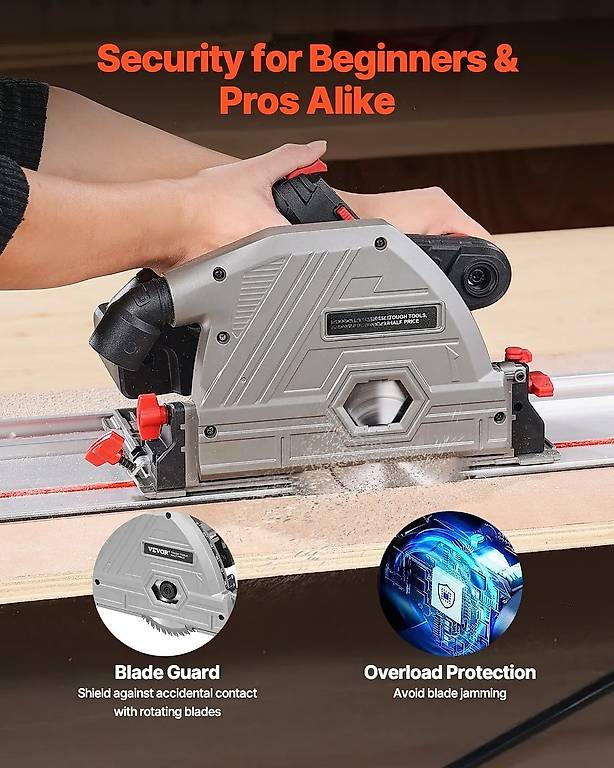 Test : scie circulaire plongeante VEVOR 165, 1 mm et kit scie à rail