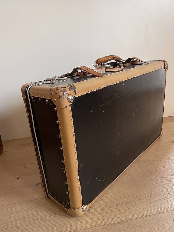 Valise en cuir marron - De Bulles à paillettes